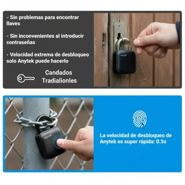 Candado ANYTEK L3 con huella dactilar Biométrica