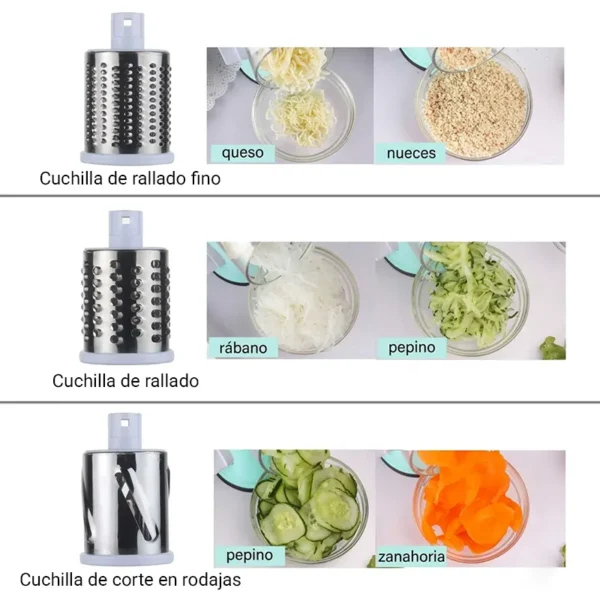 Rallador y Cortador Manual de Verduras Multifunción 3 en 1 Rallador y Cortador Manual de Verduras Multifunción 3 en 1
