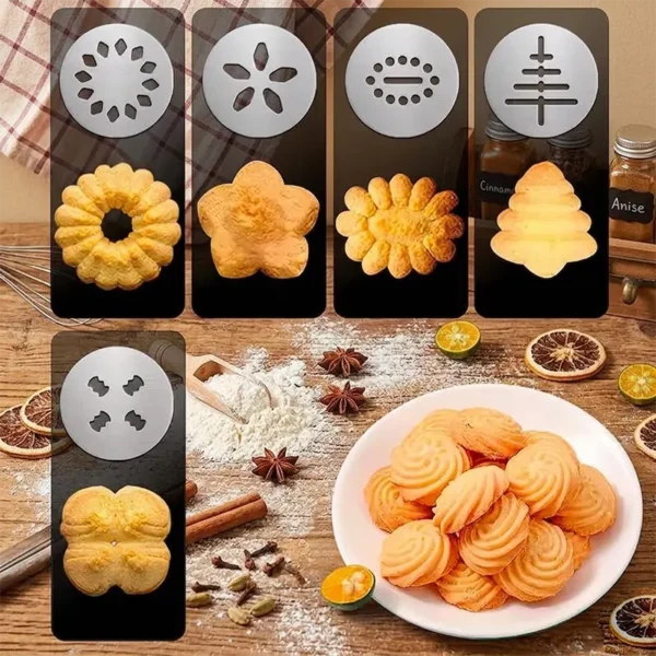 Máquina Prensa para Galletas de Acero Inoxidable con 21 Accesorios