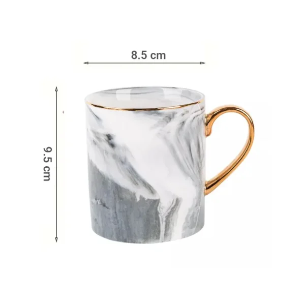 Elegante Tazas de Café de Cerámica con Acabado Efecto Mármol