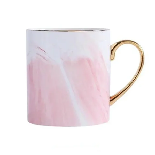 Elegante Tazas de Café de Cerámica con Acabado Efecto Mármol