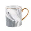Elegante Tazas de Café de Cerámica con Acabado Efecto Mármol