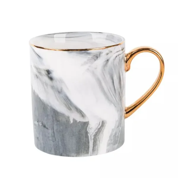 Elegante Tazas de Café de Cerámica con Acabado Efecto Mármol