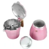 Cafetera Italiana Octogonal de Aluminio Estilo Turco Color Rosa