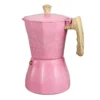 Cafetera Italiana Octogonal de Aluminio Estilo Turco Color Rosa