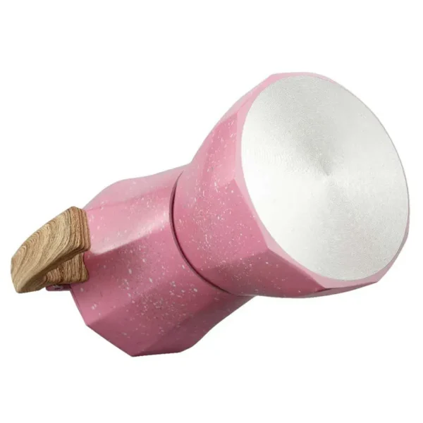 Cafetera Italiana Octogonal de Aluminio Estilo Turco Color Rosa