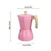 Cafetera Italiana Octogonal de Aluminio Estilo Turco Color Rosa