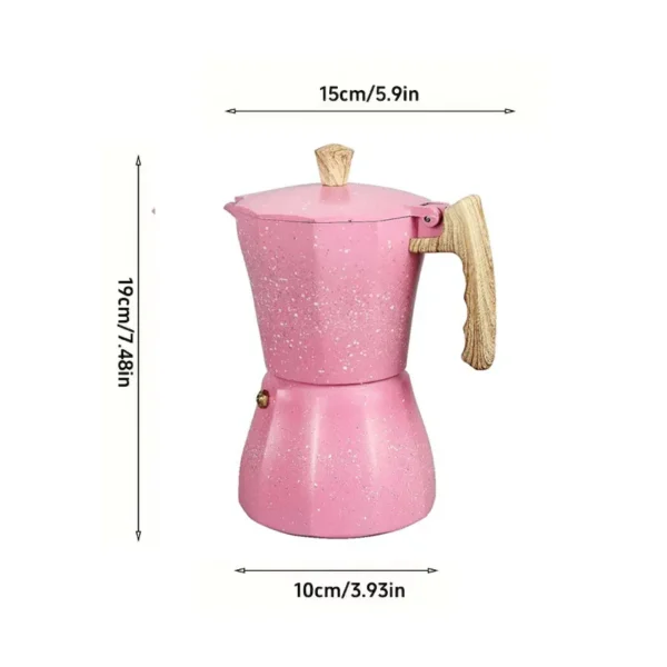 Cafetera Italiana Octogonal de Aluminio Estilo Turco Color Rosa
